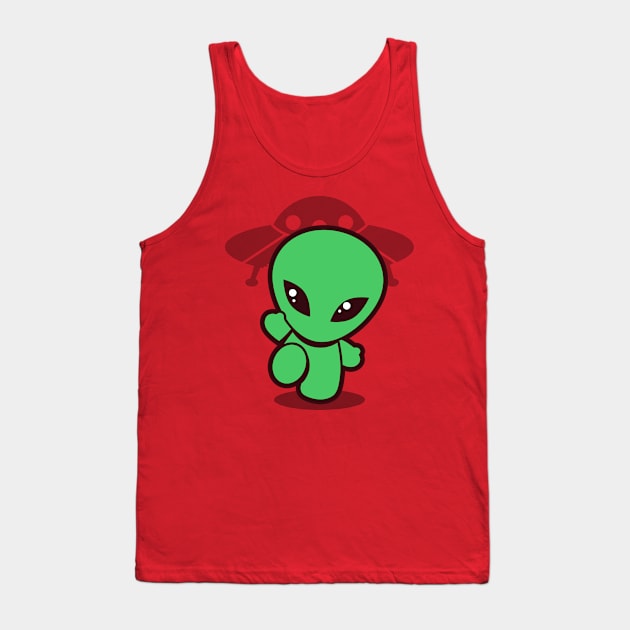 Funny Cute Kawaii Alien ET Etraterrestrial UFO Alien Meme Tank Top by BoggsNicolas